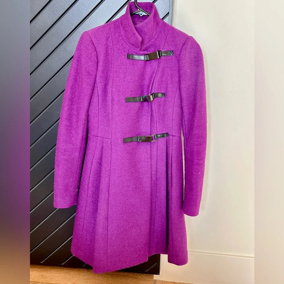 Tracy Reese coat in size 2. Beautiful rich purple color and unique buttons. - Picture 1 of 3